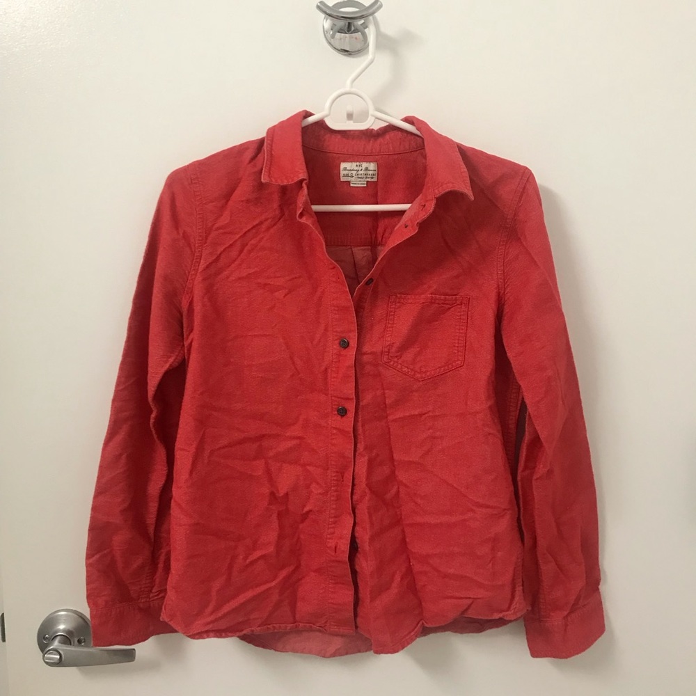 Madewell vibrant red cotton shirt size S